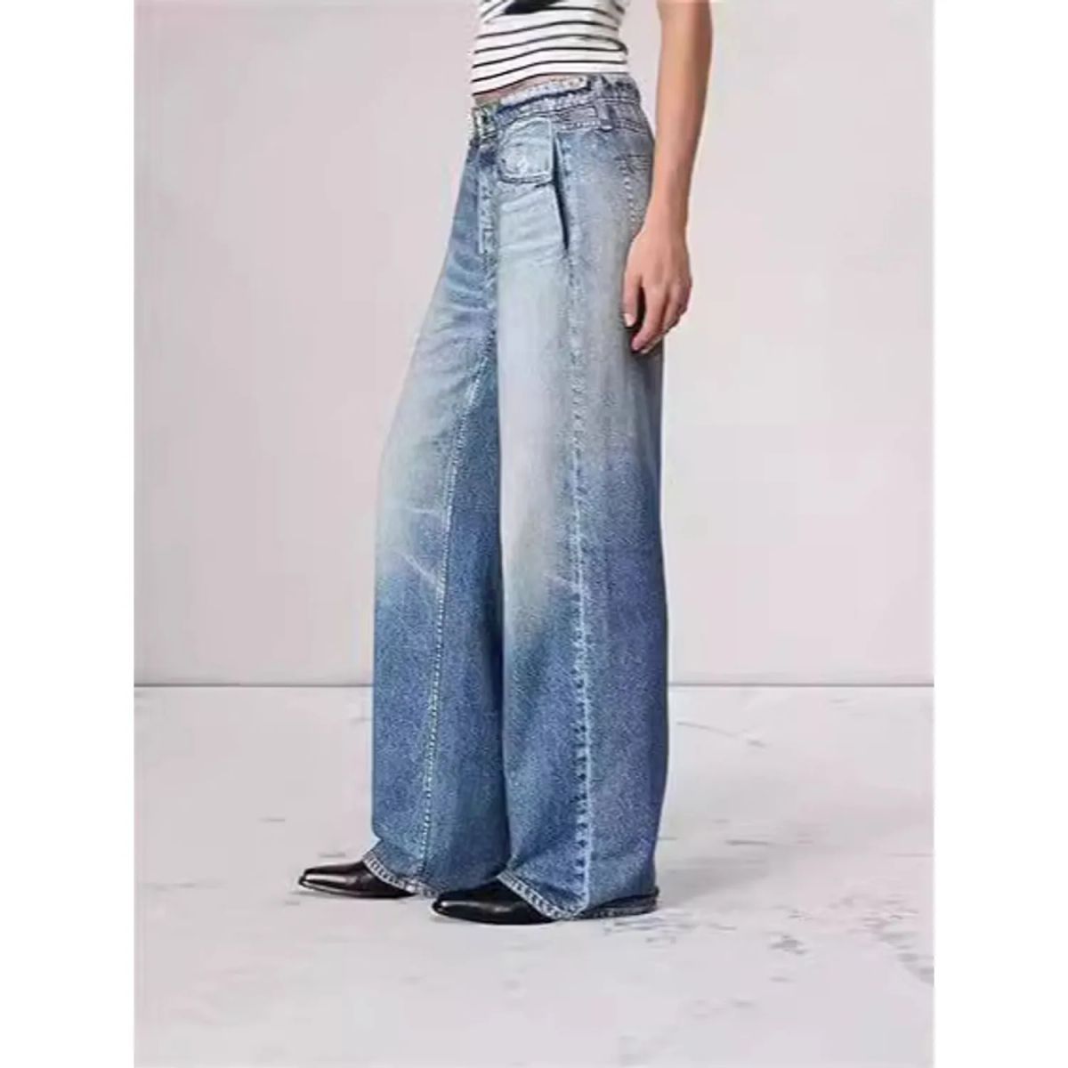 TIOZONEY - Jeans de pierna ancha