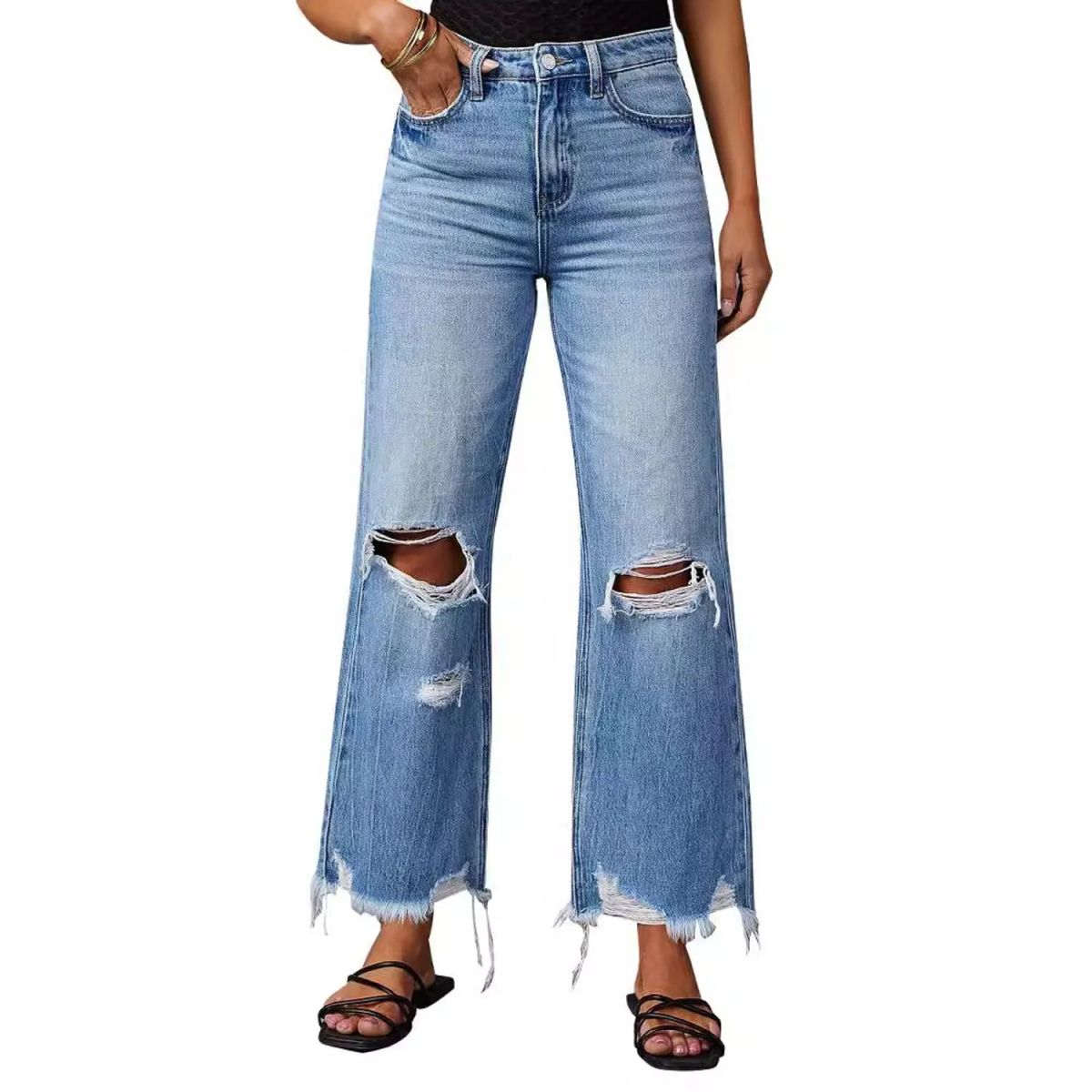 TIOZONEY - Jeans rotos o desgastados