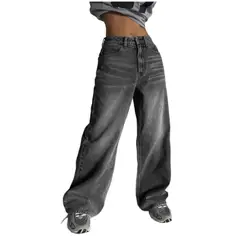 TIOZONEY - Jeans de pierna ancha y corte holgado