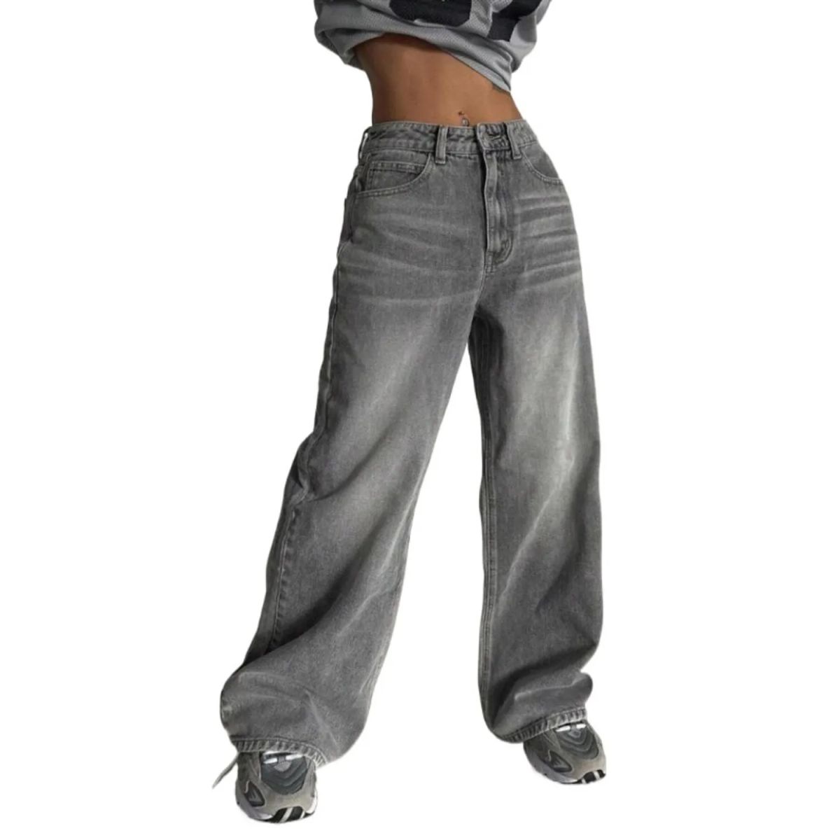 TIOZONEY - Jeans de pierna ancha y corte holgado