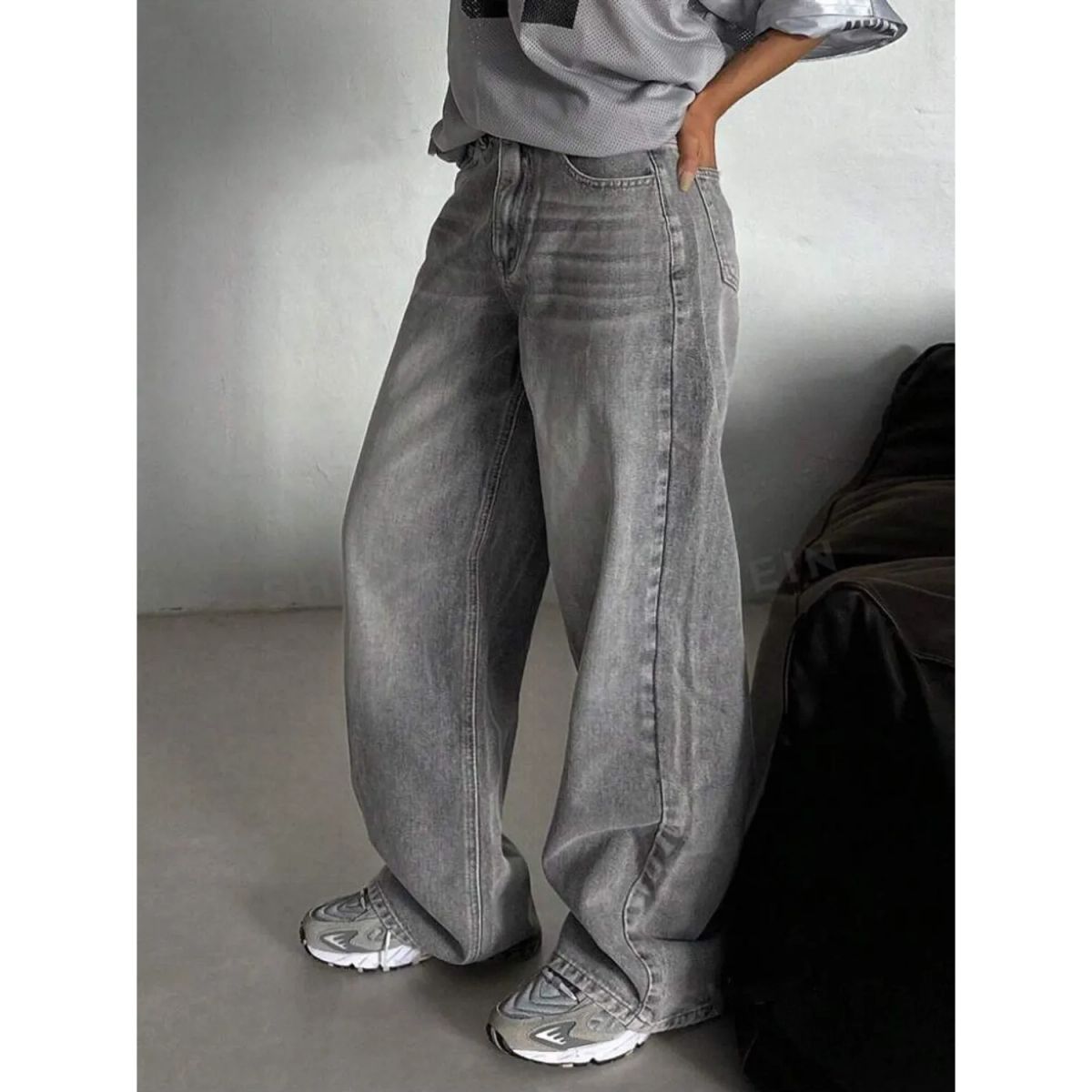 TIOZONEY - Jeans de pierna ancha y corte holgado