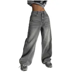 TIOZONEY - Jeans de pierna ancha y corte holgado