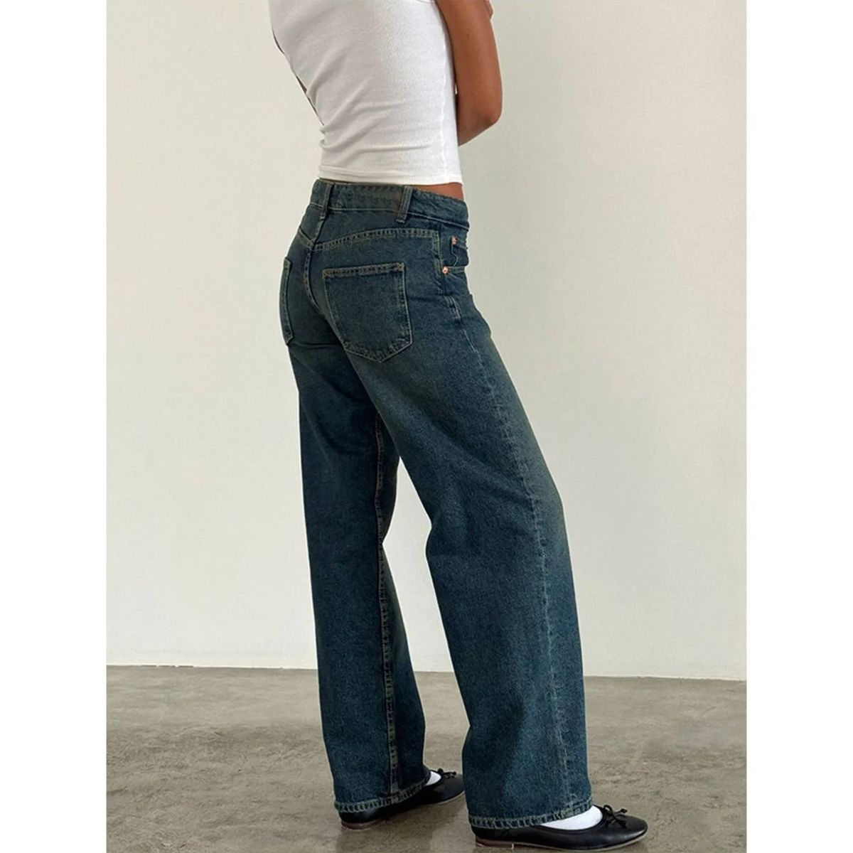 TIOZONEY - Jeans rectos para mujeres