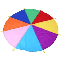 KUANGYE - Paracaida Arcoiris De Psicomotricidad 2 Metros 8 Tirantes