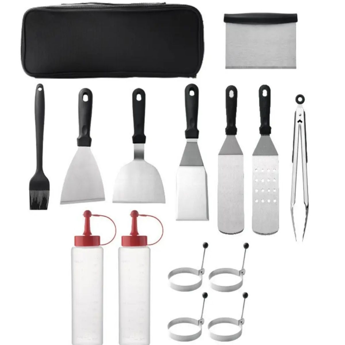 GENERICO - Set 14 Espatulas Churrasqueras Gruesa Asado Cocina Plancha Labg