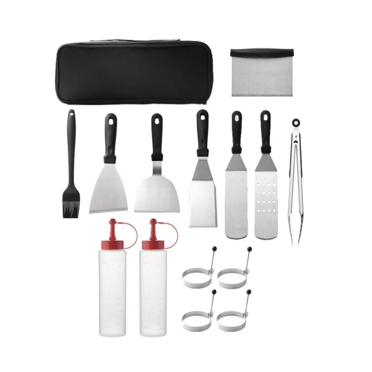 GENERICO - Set 14 Espatulas Churrasqueras Gruesa Asado Cocina Plancha Labg