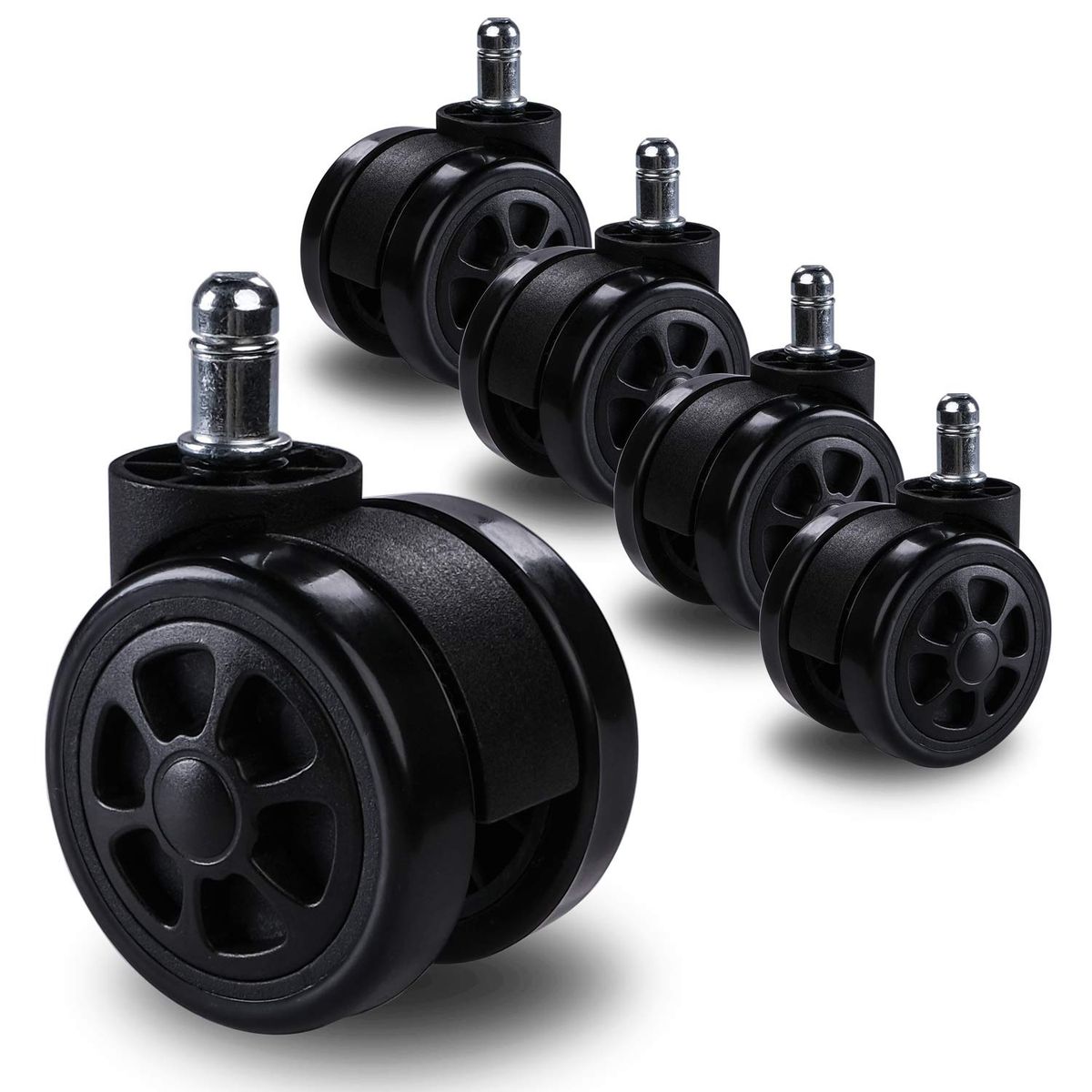 KUANGYE - Pack 5 Ruedas Universal Para Silla De Escritorio, Gamer 60mm