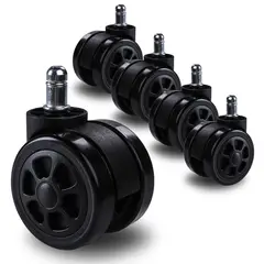 KUANGYE - Pack 5 Ruedas Universal Para Silla De Escritorio, Gamer 60mm
