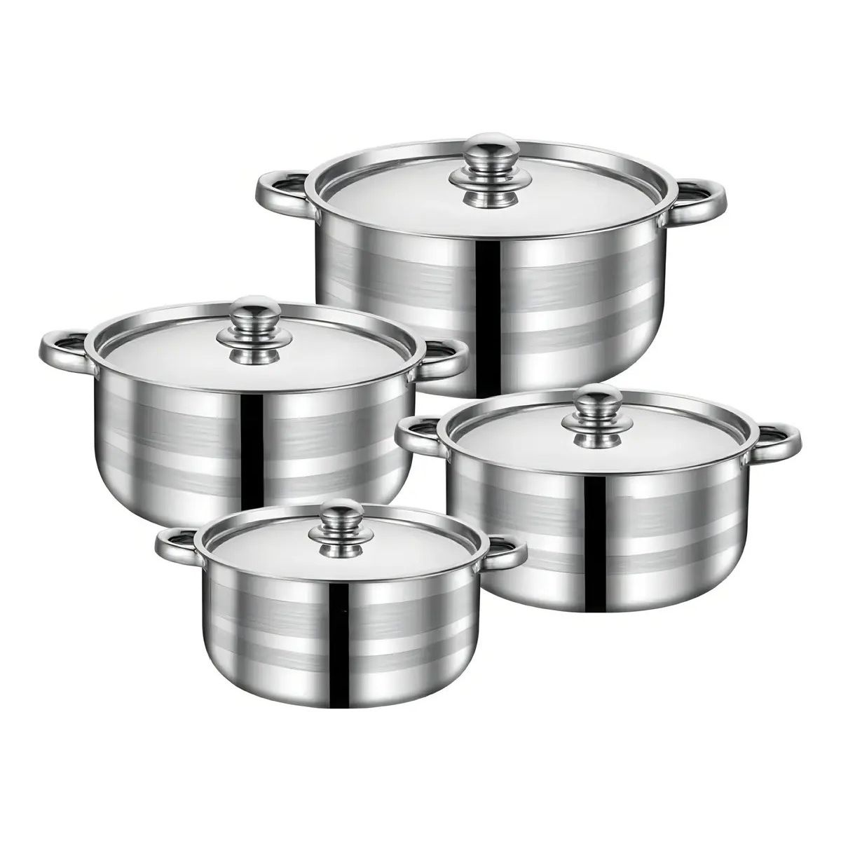 GENERICO - Set De Ollas Acero Inoxidable 4 Piezas