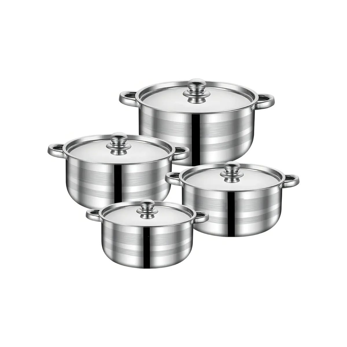 GENERICO - Set De Ollas Acero Inoxidable 4 Piezas