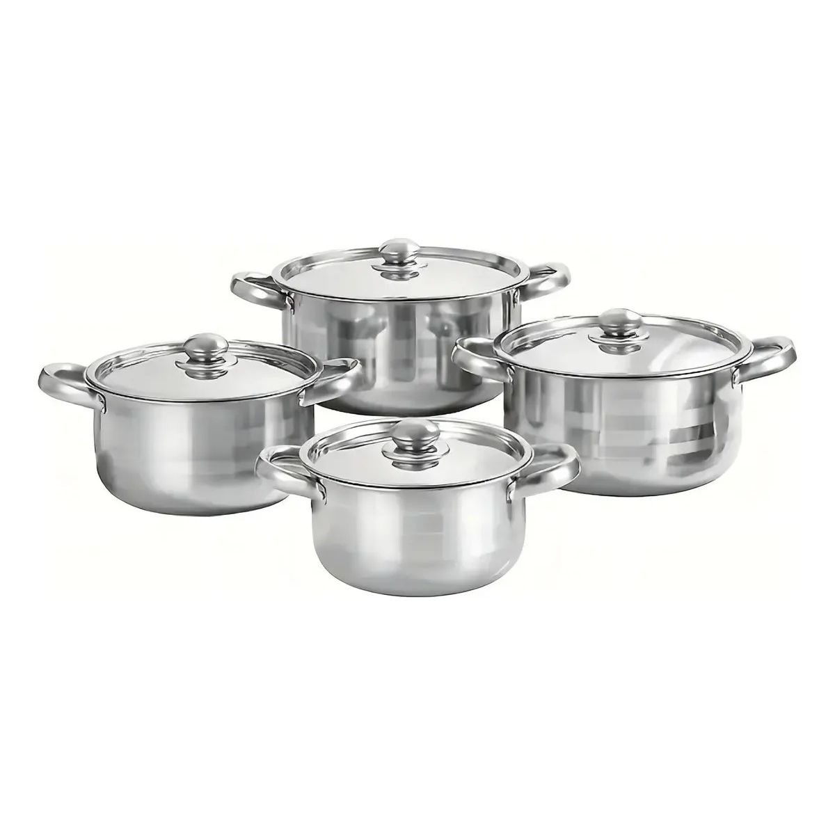 GENERICO - Set De Ollas Acero Inoxidable 4 Piezas