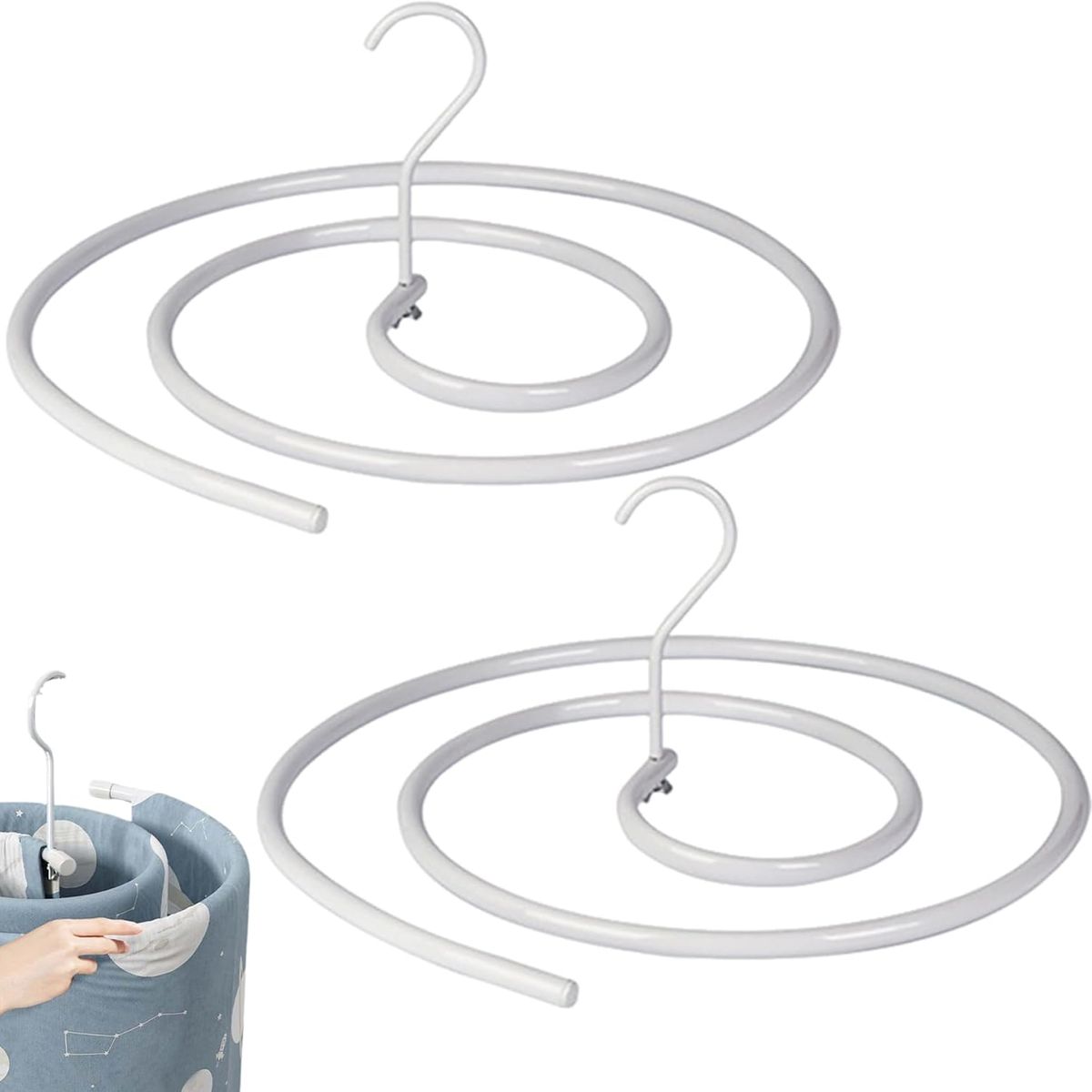 KUANGYE - Colgador Espiral Secar Sábanas Percha Ropa De Cama Pack 2uds