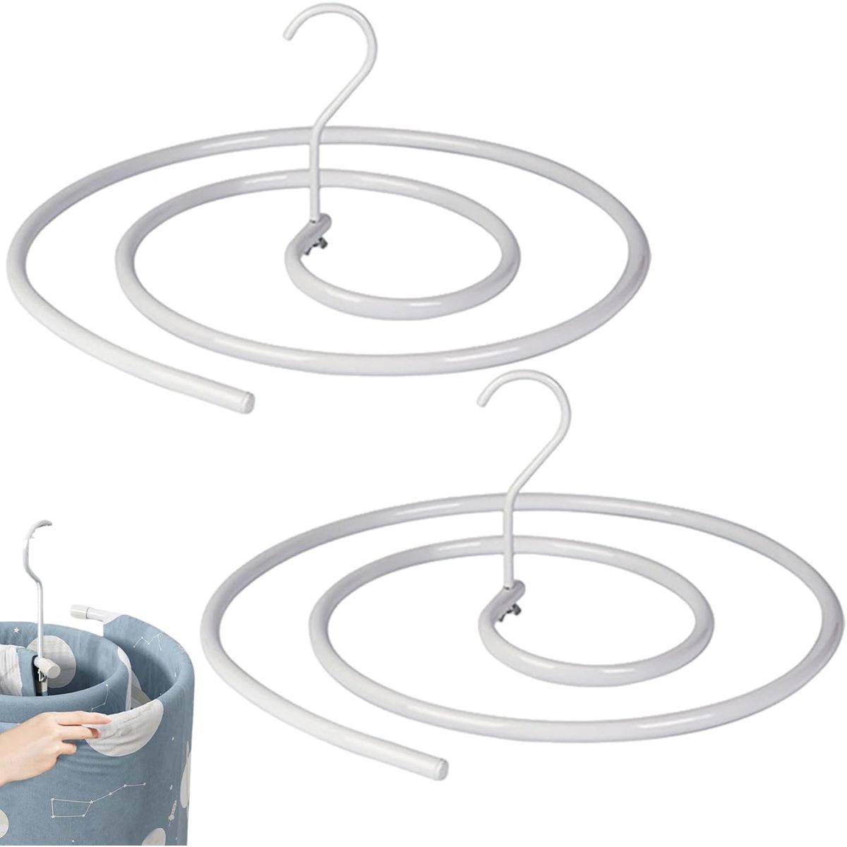 KUANGYE - Colgador Espiral Secar Sábanas Percha Ropa De Cama Pack 2uds