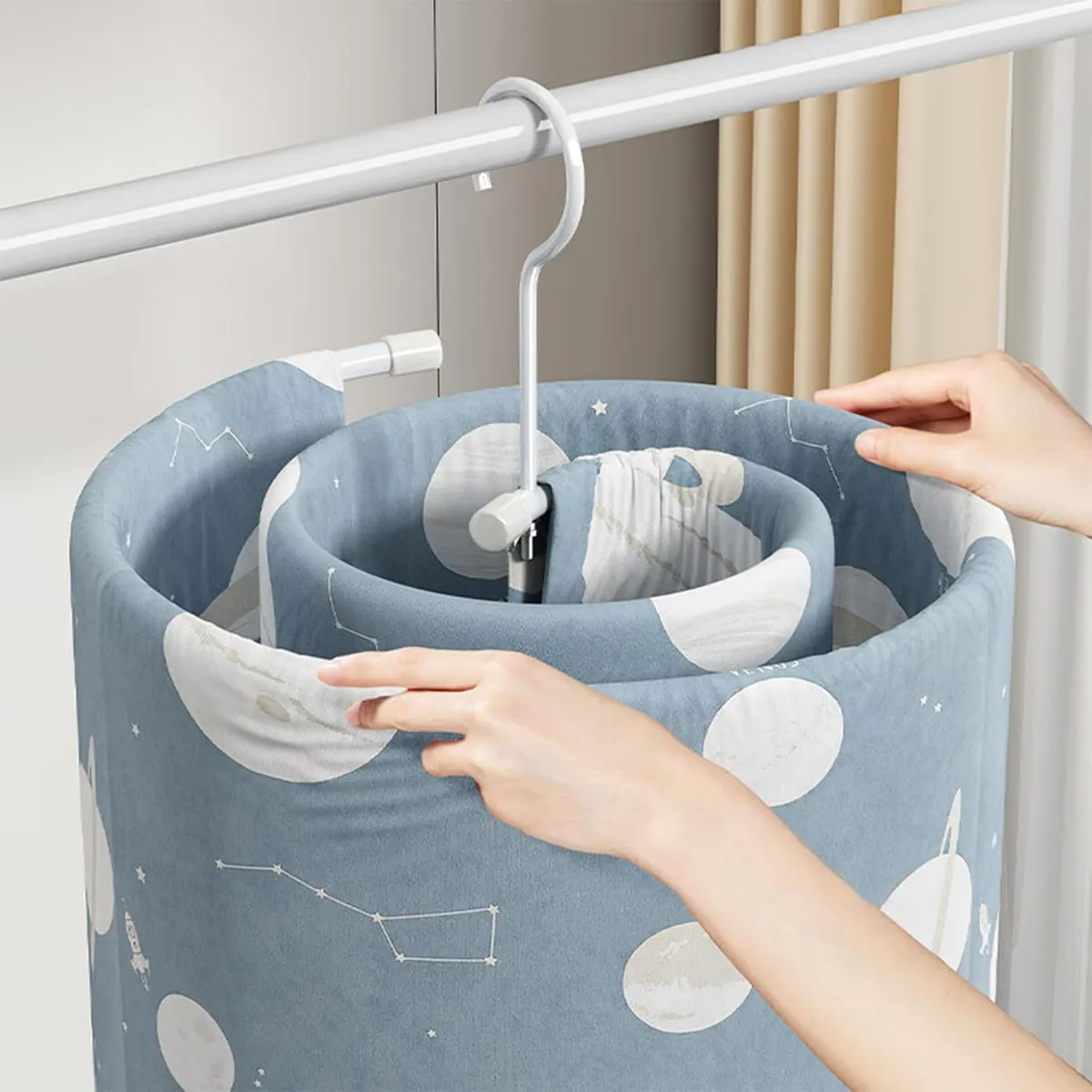 KUANGYE - Colgador Espiral Secar Sábanas Percha Ropa De Cama Pack 2uds