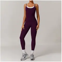 TIOZONEY - Enterito deportivo Mujer-Morado
