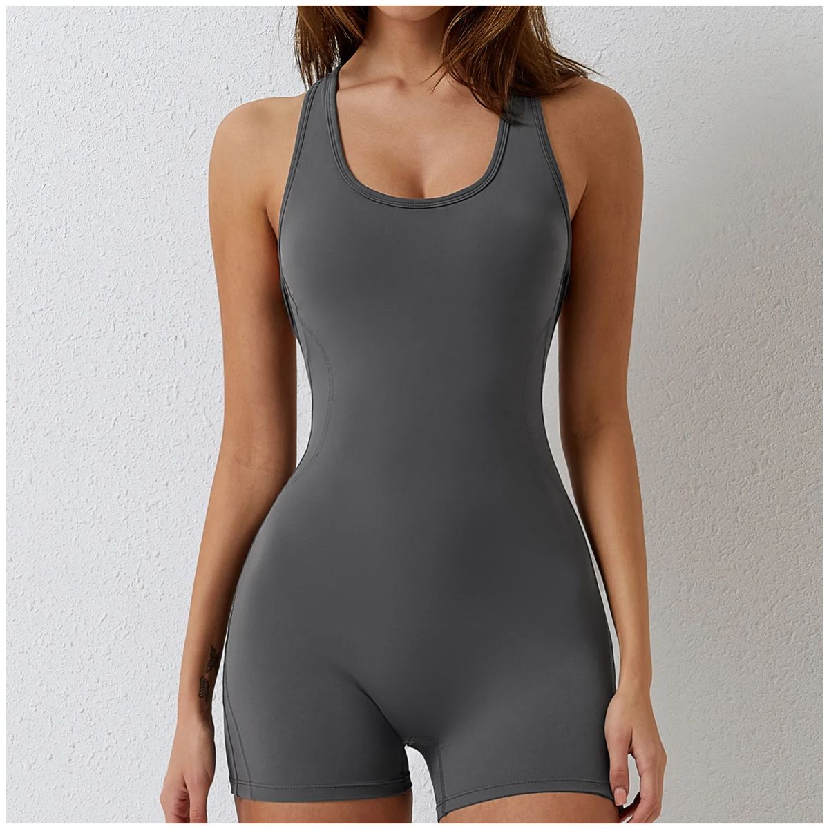 TIOZONEY - Enterito deportivo Mujer-Gris