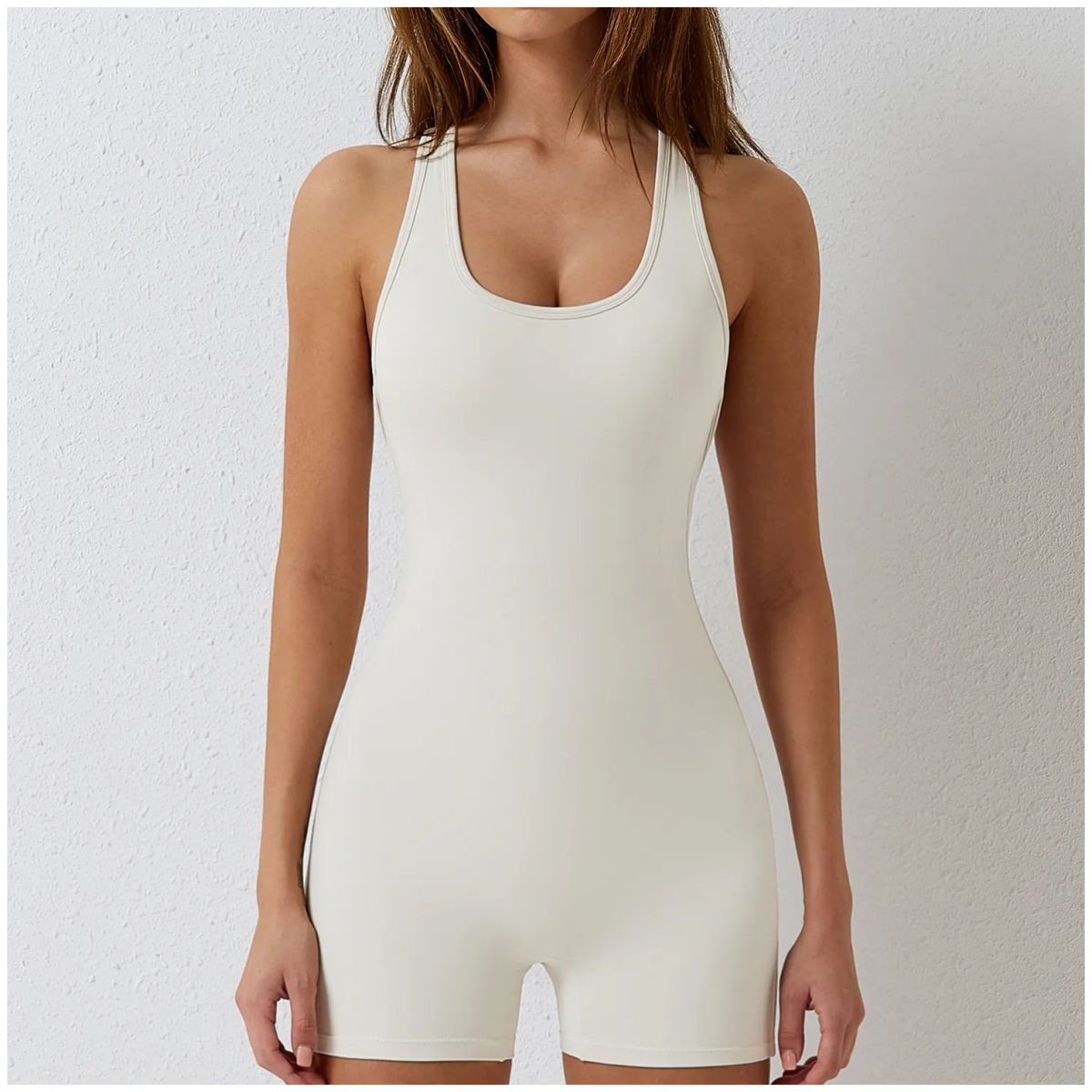 TIOZONEY - Enterito deportivo Mujer-Beige