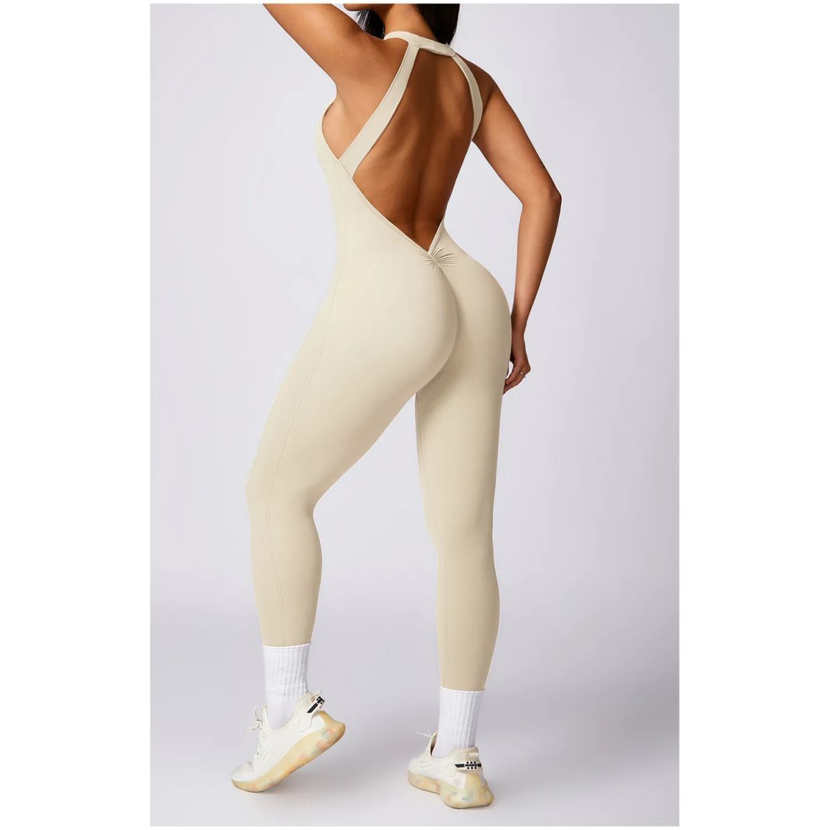 TIOZONEY - Enterito deportivo Mujer-Beige