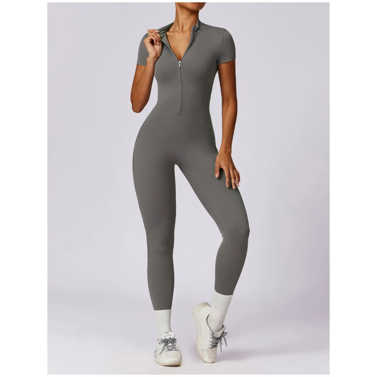 TIOZONEY - Enterito deportivo Mujer-Gris