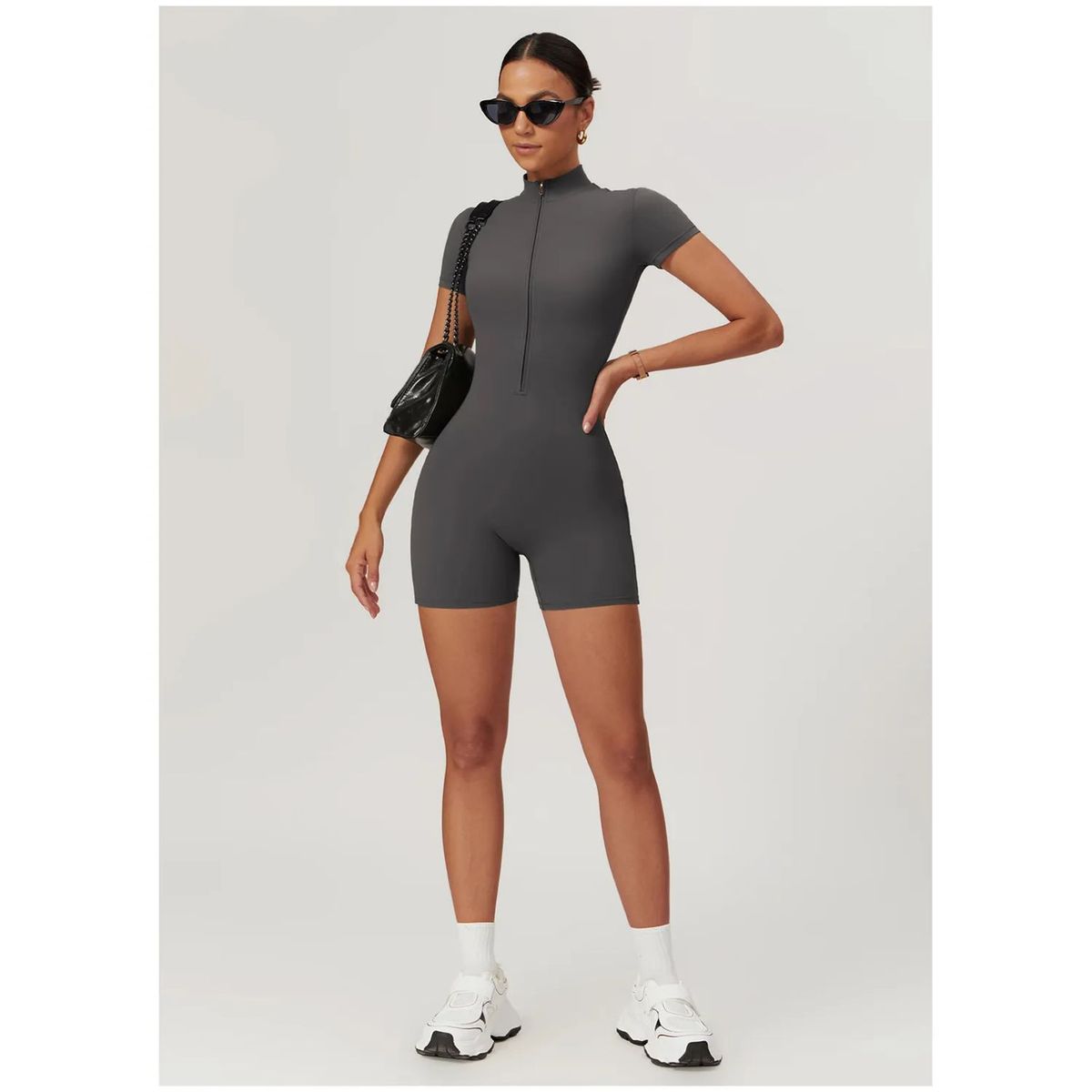 TIOZONEY - Enterito deportivo Mujer-Gris