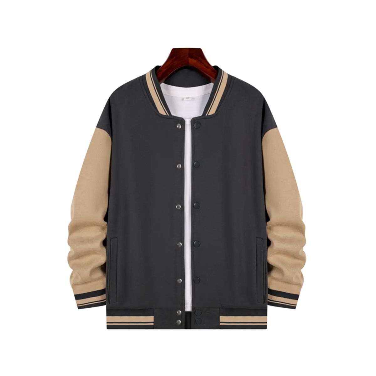 TIOZONEY - Chaqueta de PU para mujer - Mangas Café