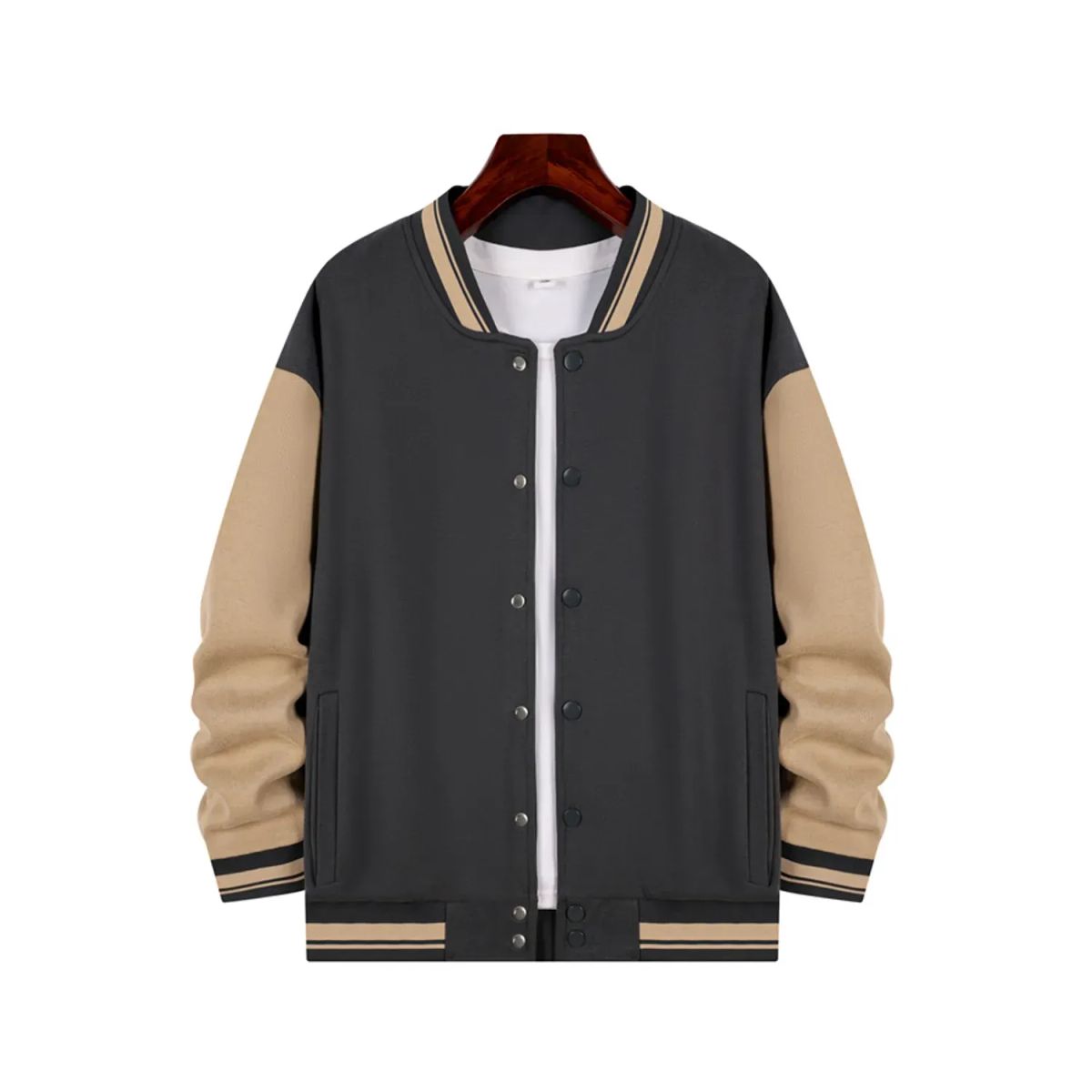 TIOZONEY - Chaqueta de PU para mujer - Mangas Café
