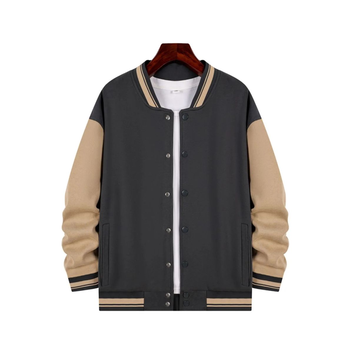 TIOZONEY - Chaqueta de PU para mujer - Mangas Café