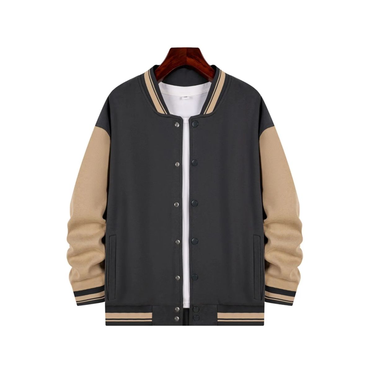 TIOZONEY - Chaqueta de PU para mujer - Mangas Café