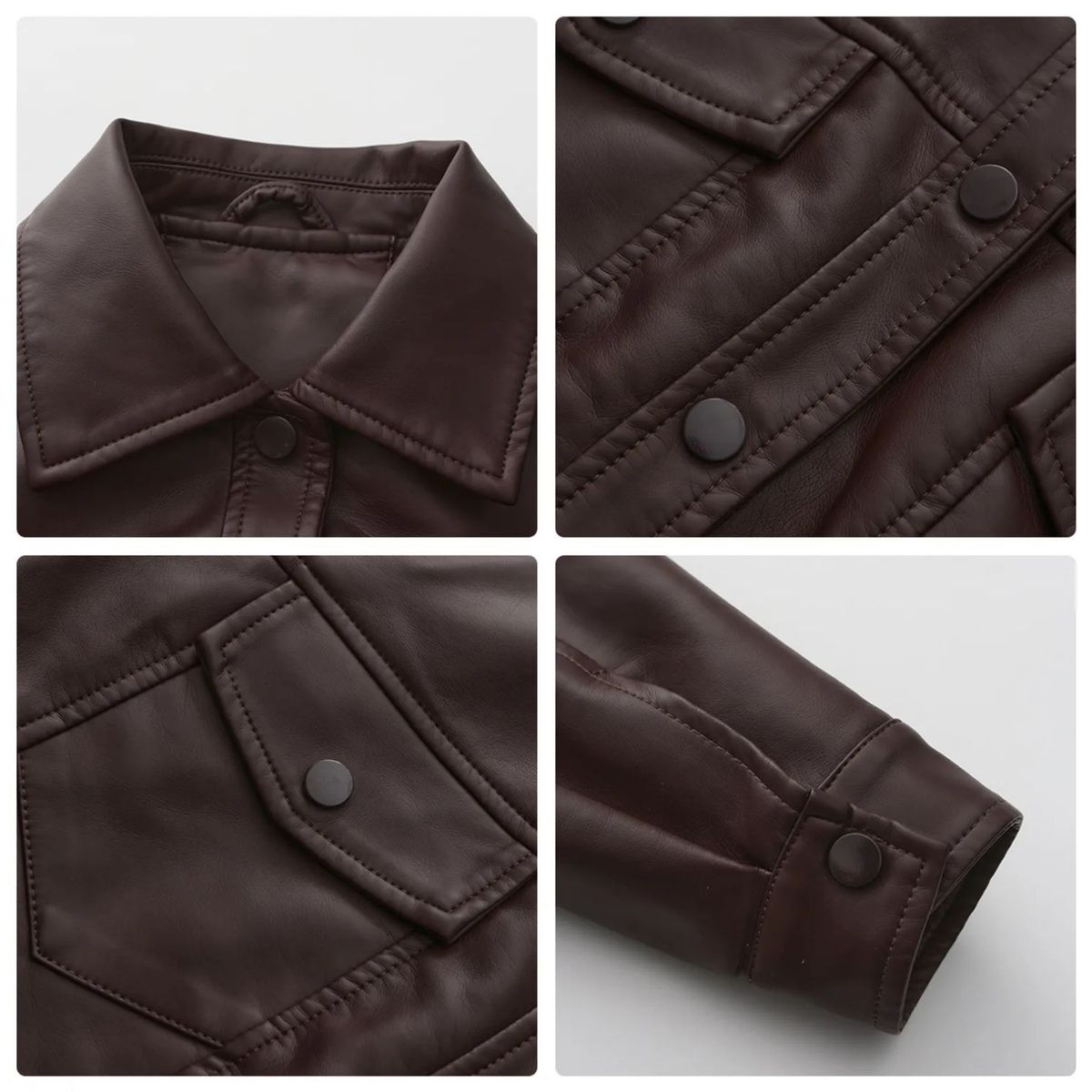 TIOZONEY - Chaqueta de PU holgada para mujer