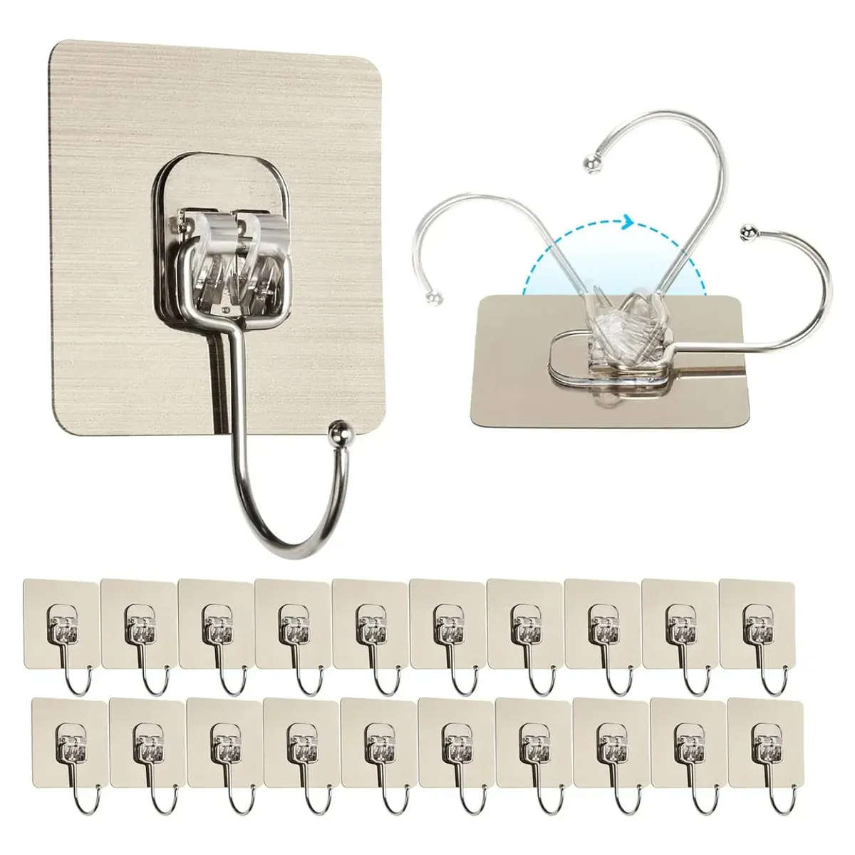 GENERICO - 20pcs Soporte De Pared Colgador Adhesivo Fuerte Para Baño