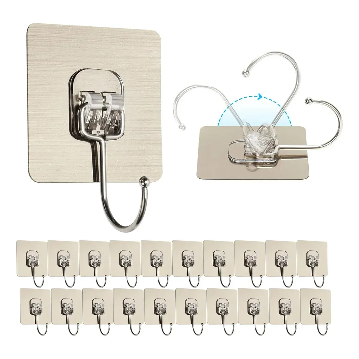 GENERICO - 20pcs Soporte De Pared Colgador Adhesivo Fuerte Para Baño