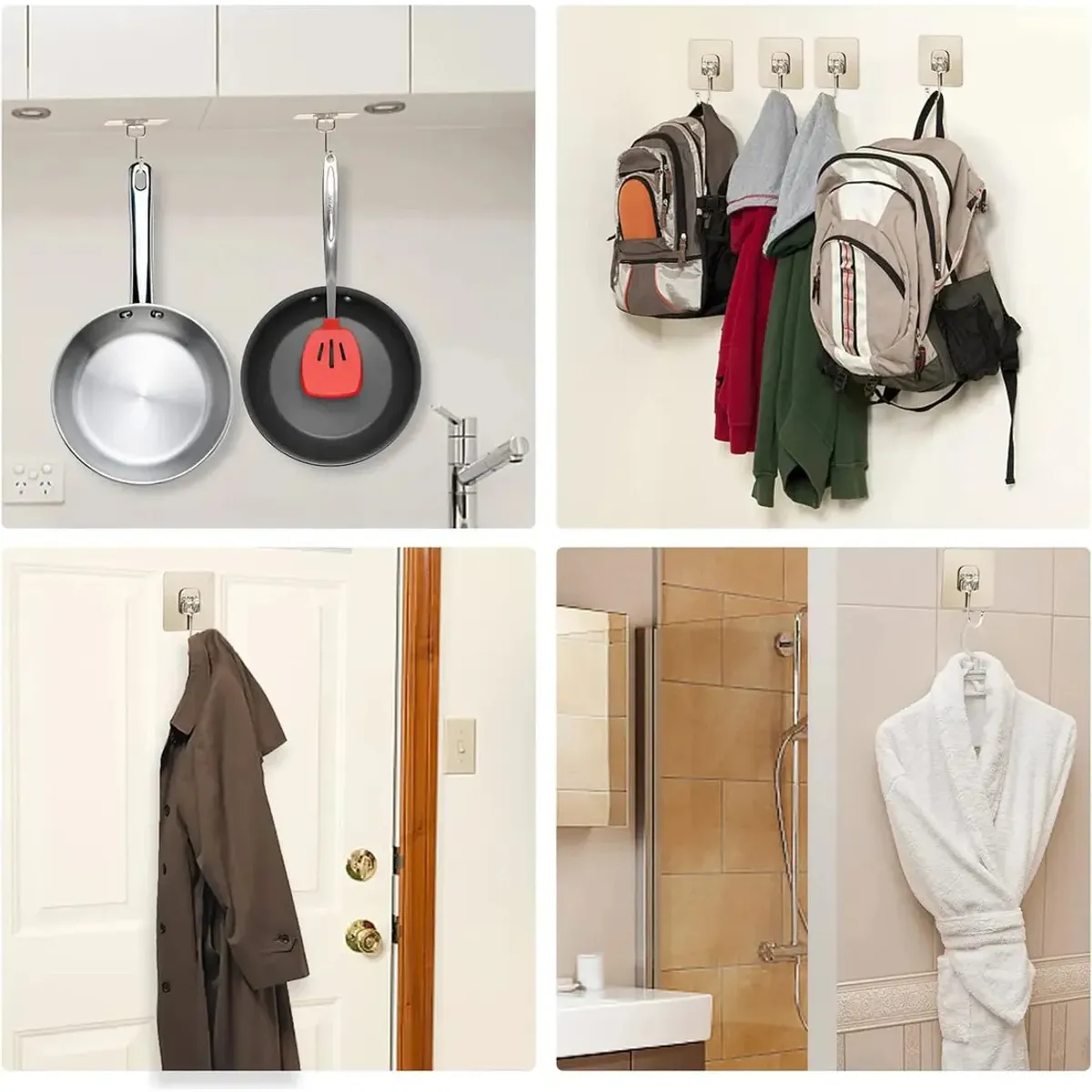 GENERICO - 20pcs Soporte De Pared Colgador Adhesivo Fuerte Para Baño