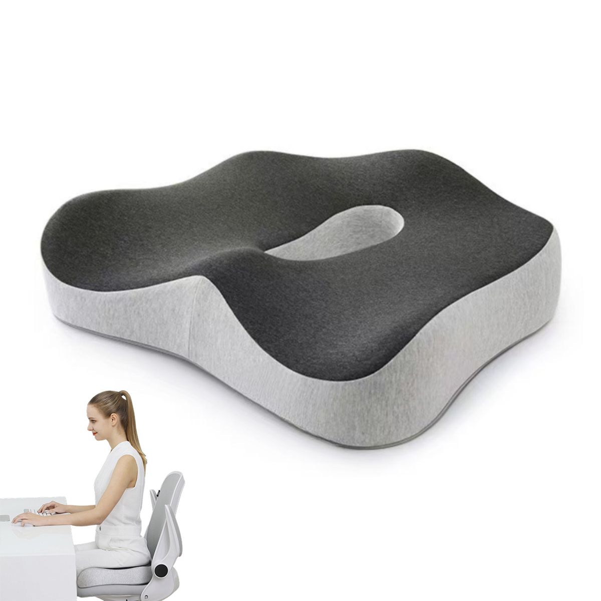 ATURE - Cojín Asiento De Coche Oficina Ergonómico Coxis Ortopédico