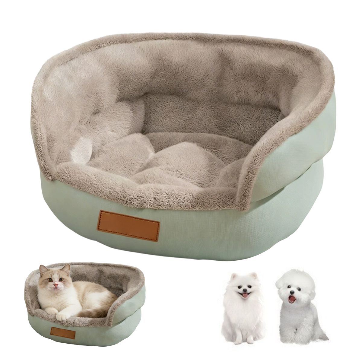 KINDA NICE - Cama Antiestres Para Perro Gato Con Cojin Reversible50x43cm