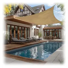 KUANGYE - Lona toldo Vela 6X6m Rectangular Vela para Sombra Parasol Permeable + Cuerda