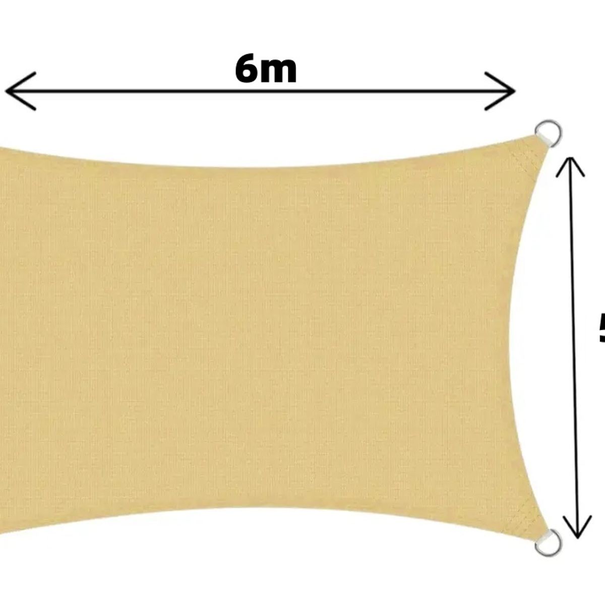 KUANGYE - Lona toldo Vela 5X6M Rectangular Vela para Sombra Parasol Permeable  + Cuerda
