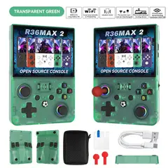 CORRERREY - La consola de juegos portátil R36MAX 2 admite WiFi consola de juegos 3D emulador 30+ IPS de 4,5-inch