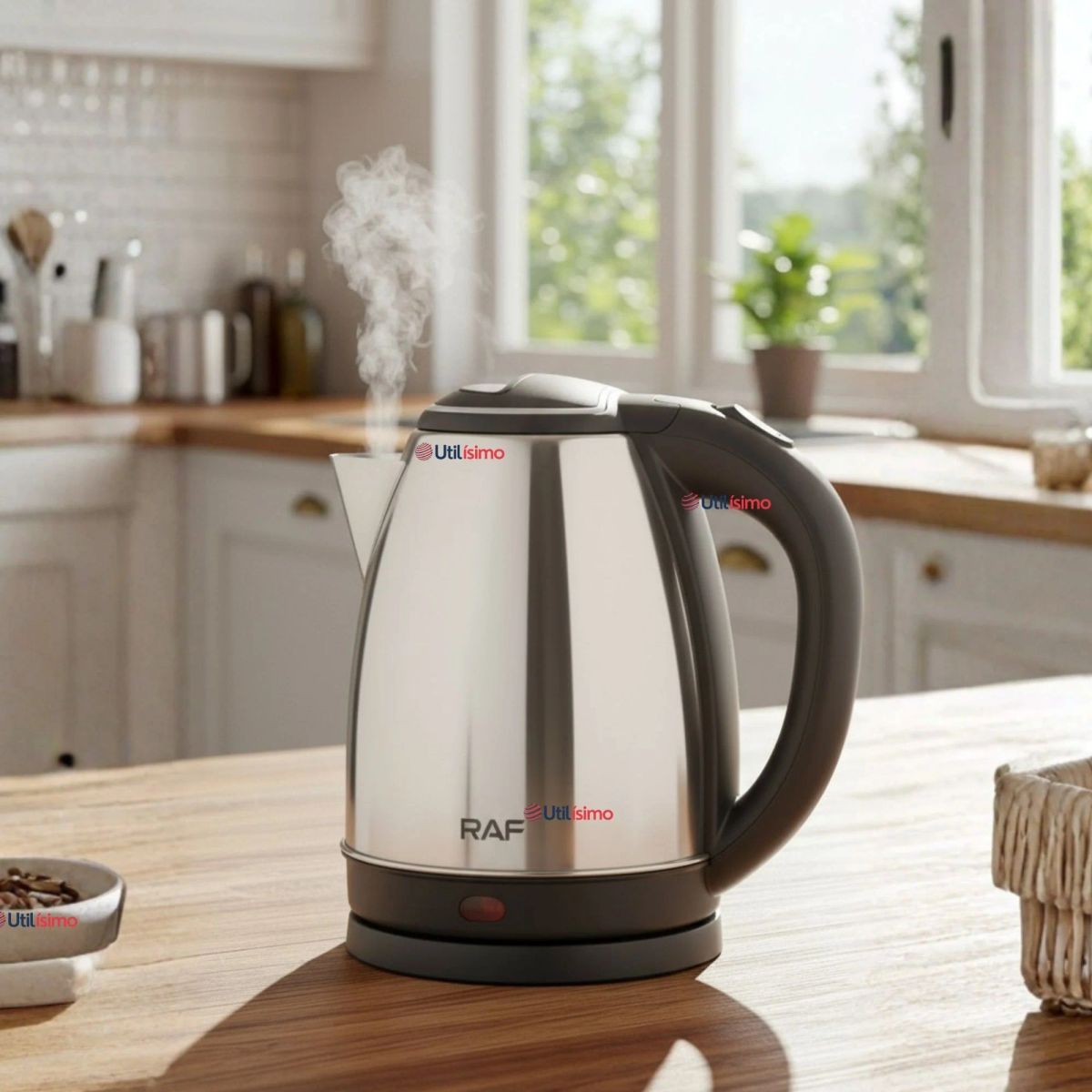 RAF - Hervidor Tetera Eléctrico Acero Inoxidable 2 Litros 1500W