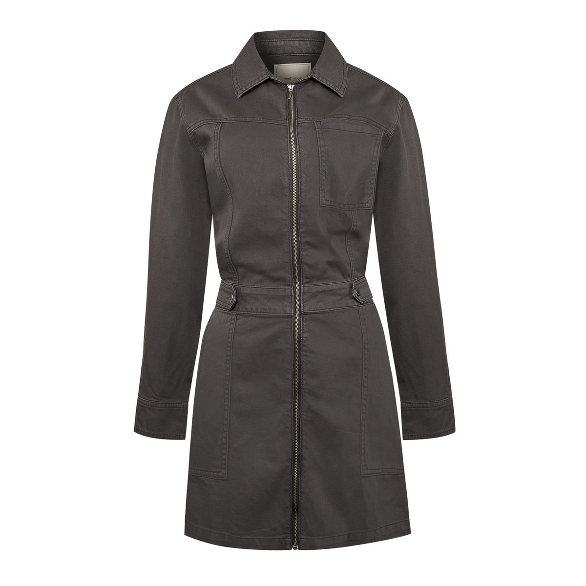 ROCKFORD - Vestido AlgodónLino Mujer Rouri Gris ROCKFORD