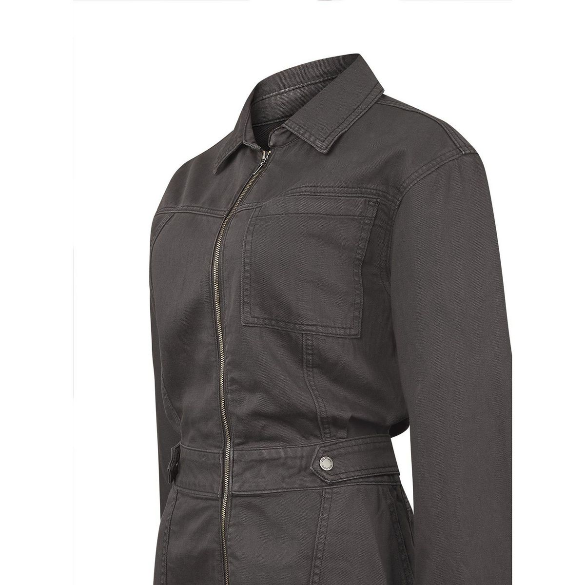 ROCKFORD - Vestido AlgodónLino Mujer Rouri Gris ROCKFORD