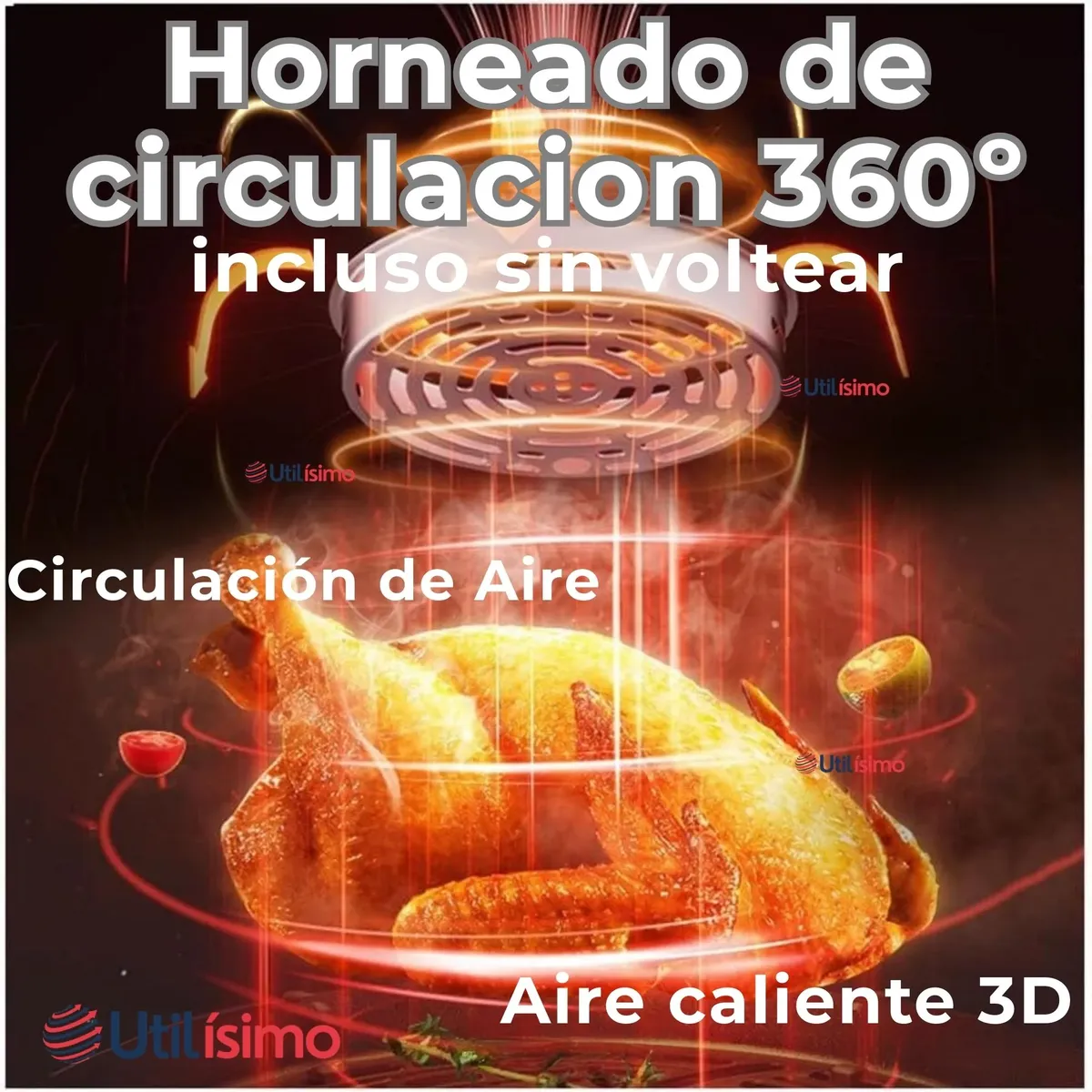 LINE - Freidora De aire 12 Litros 1700W Air Fryer Ventana De Vidrio