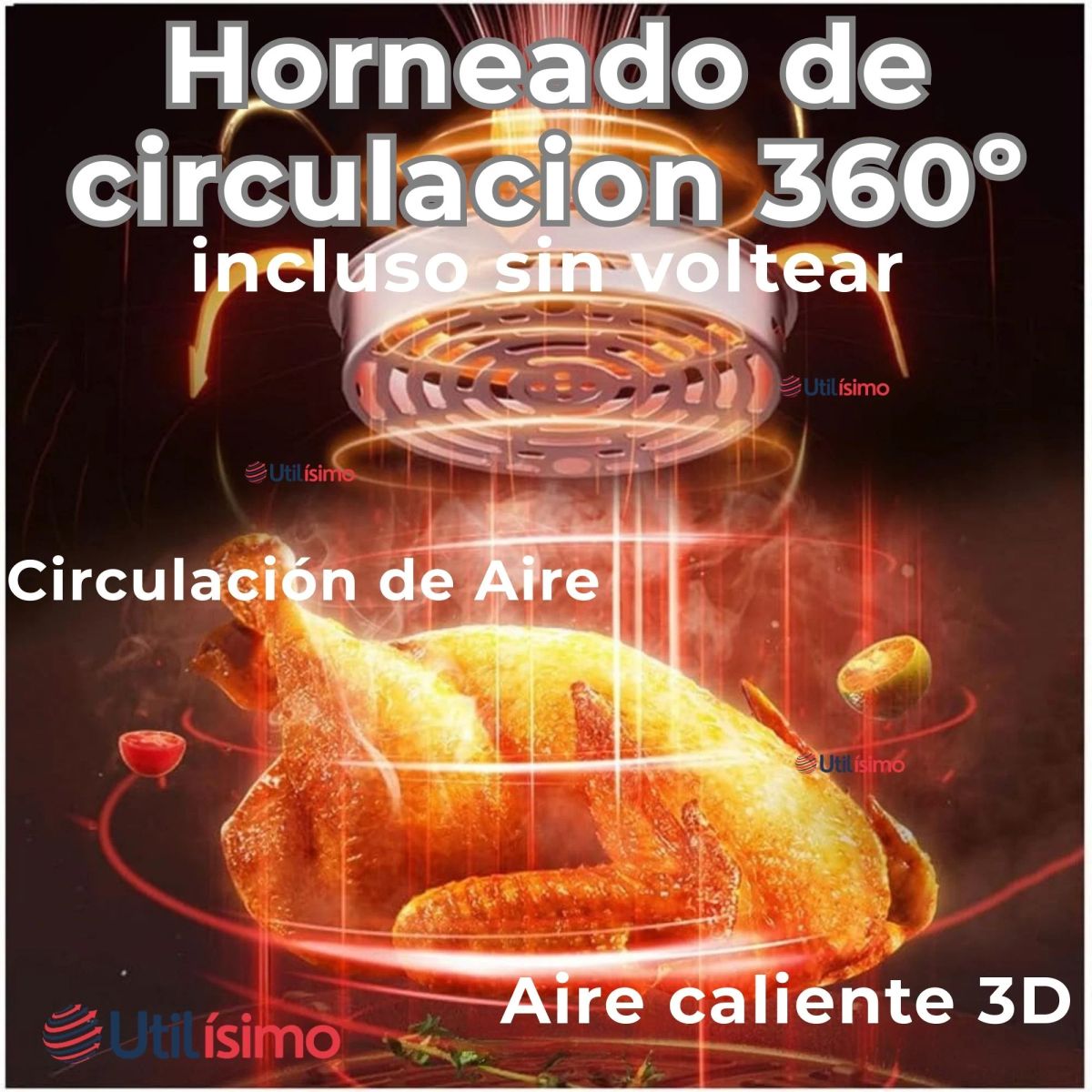 LINE - Freidora De aire 12 Litros 1700W Air Fryer Ventana De Vidrio