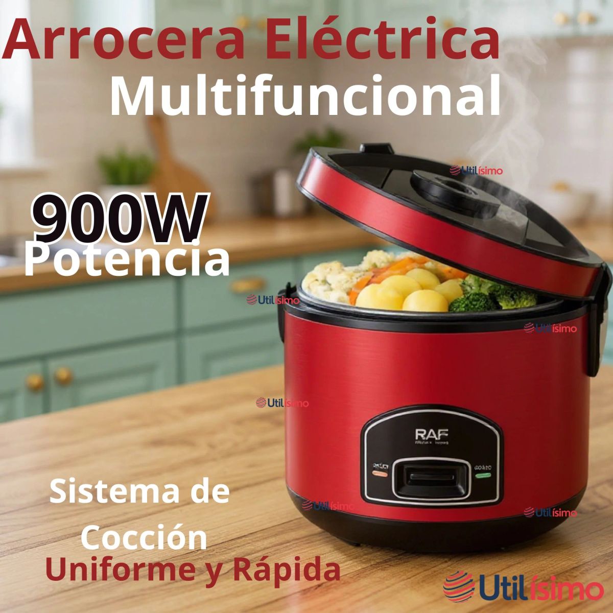 RAF - Olla Arrocera Multifuncional Eléctrica 5 Litros 900W de Potencia
