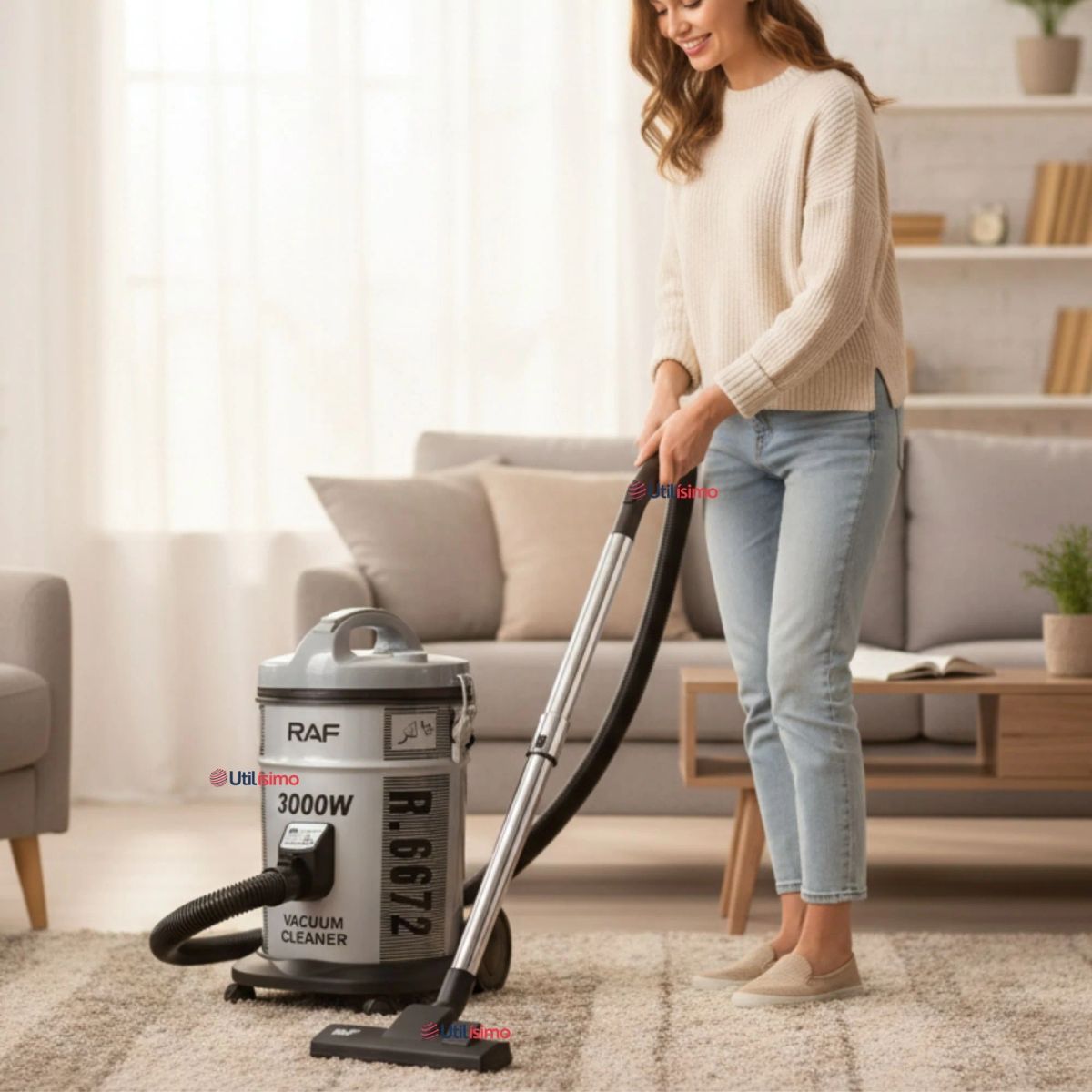 RAF - Aspiradora Vacuum Ciclónica Succión Fuerte 3000w Potente 25 Litros