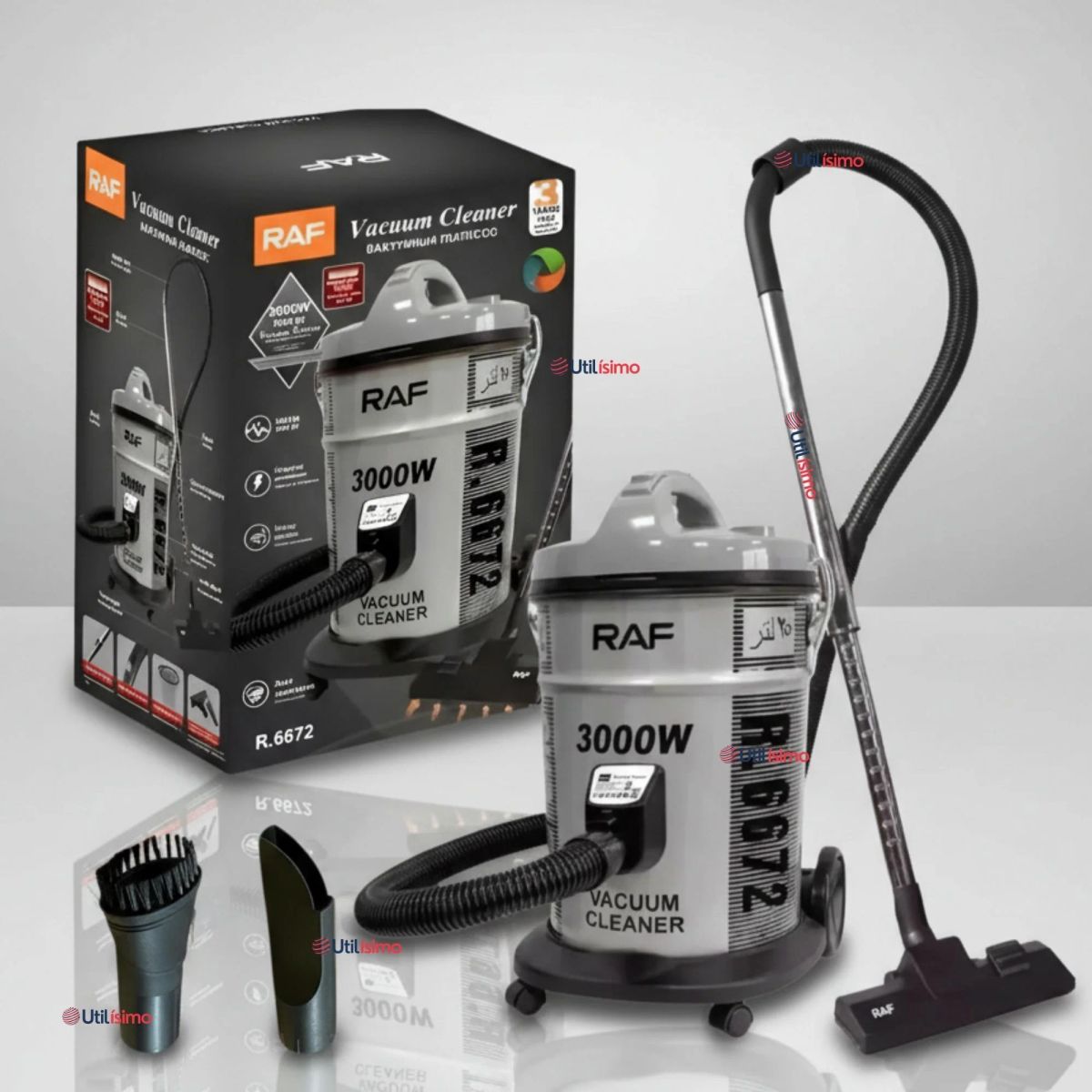RAF - Aspiradora Vacuum Ciclónica Succión Fuerte 3000w Potente 25 Litros