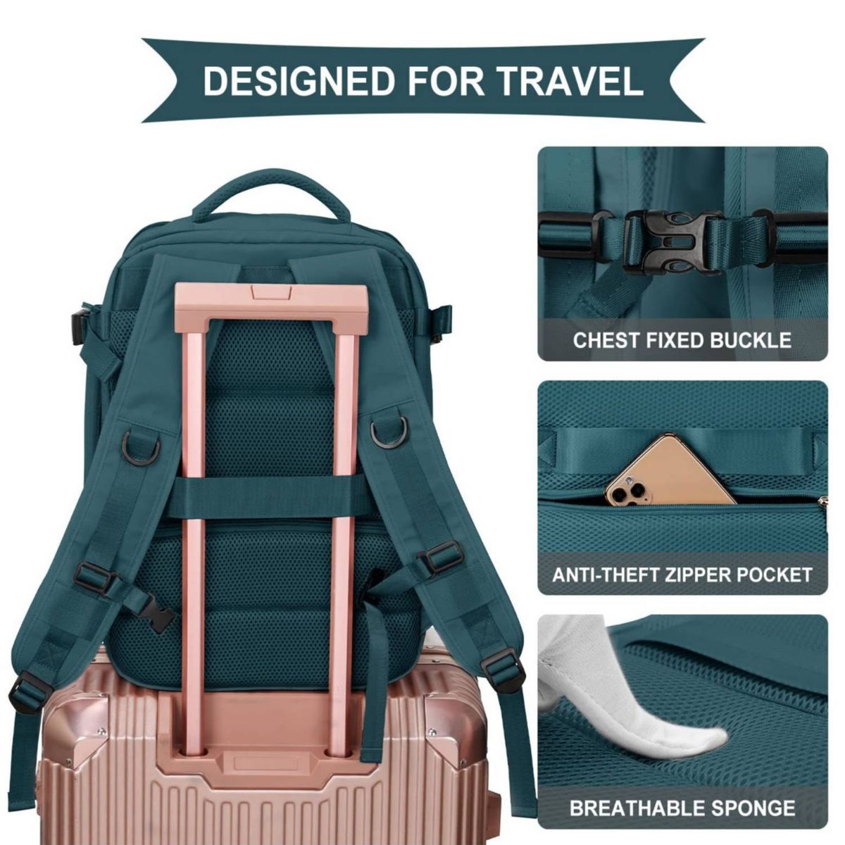 TIOZONEY - Mochila de viaje para mujeres hombros