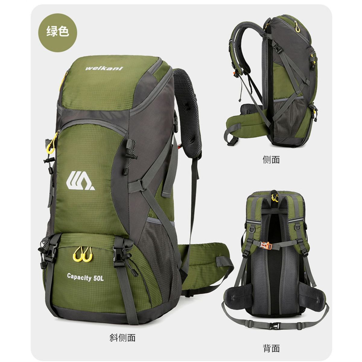 TIOZONEY - Mochila Impermeable 50L Para Camping Trekking Y Viajes