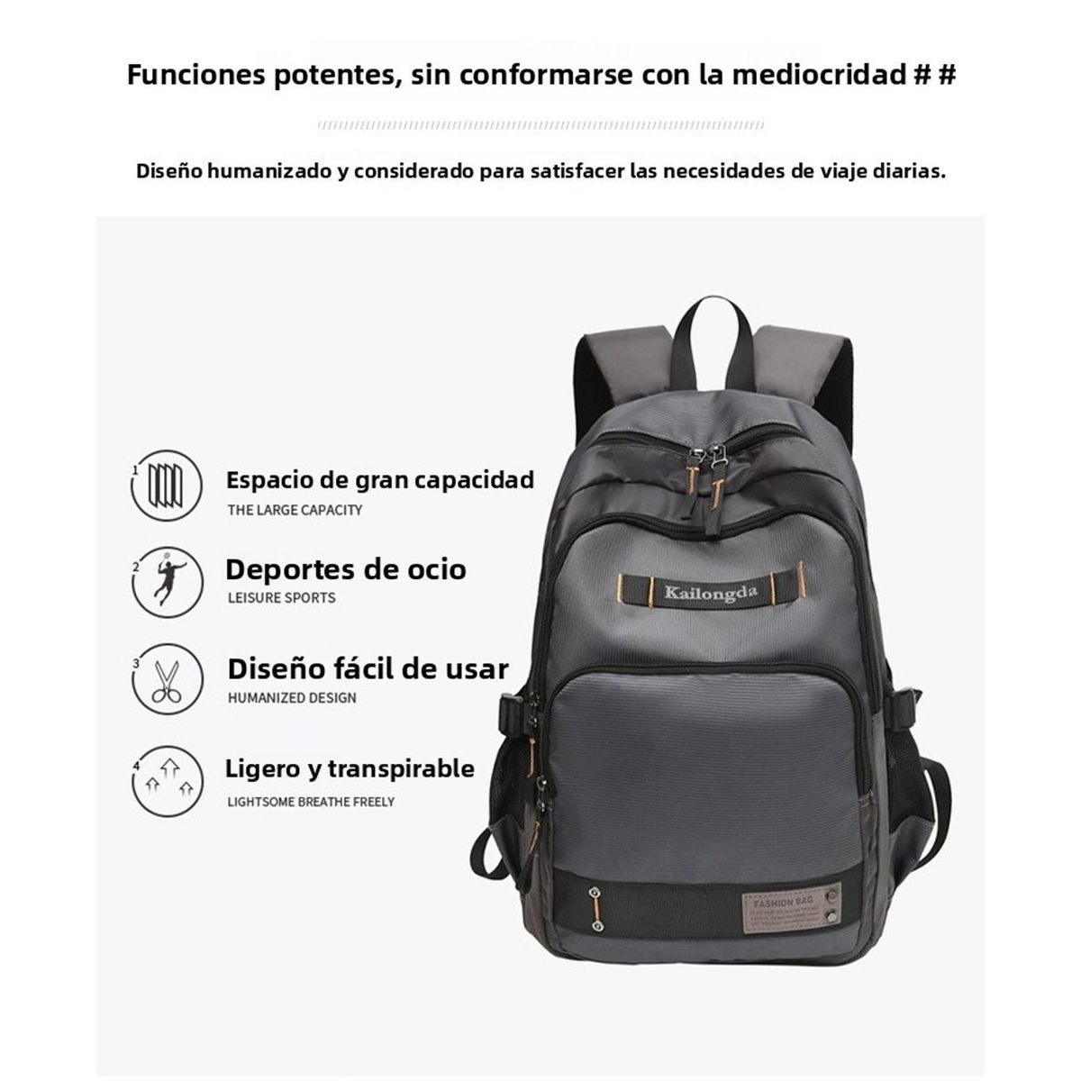 TIOZONEY - Mochila casual minimalista