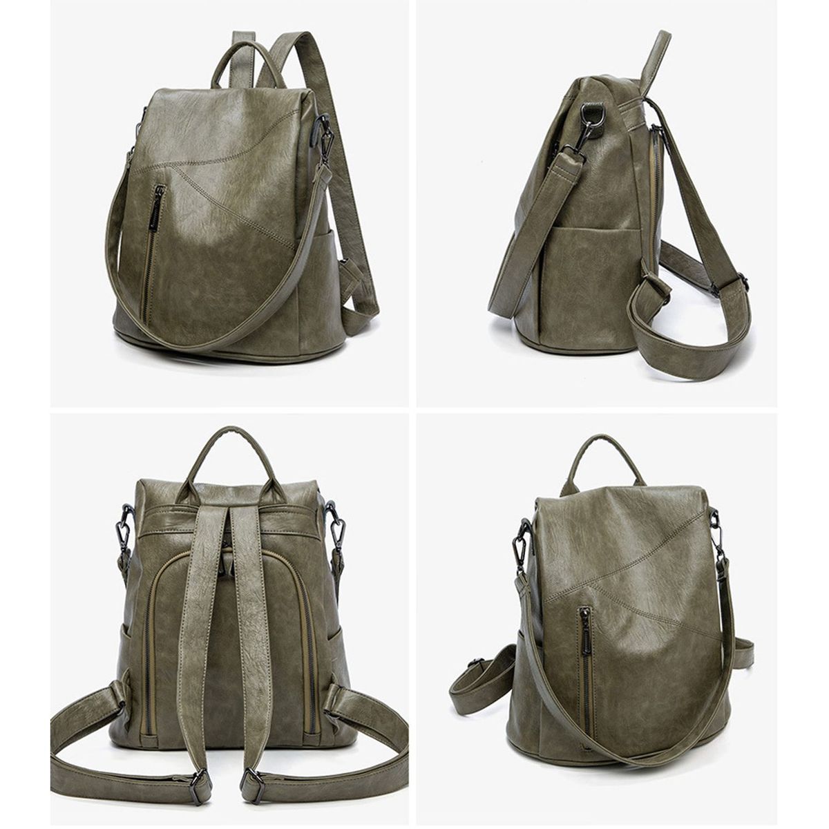 TIOZONEY - Mochila Cartera Urban Chic PU PU Mujer a la Moda Multiuso
