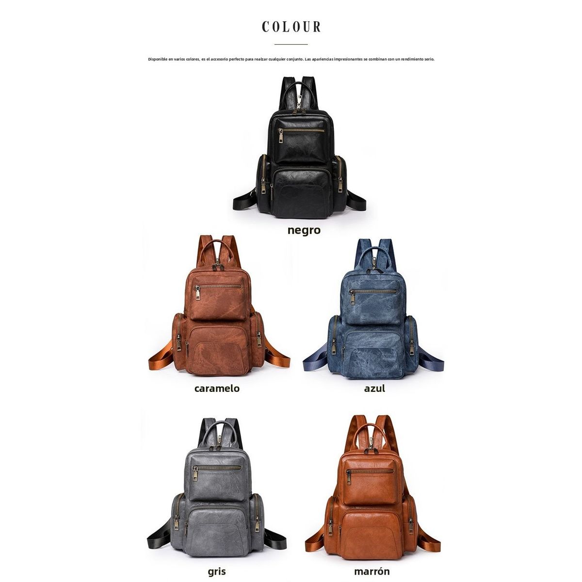 TIOZONEY - Mochila Cartera Urban Chic PU PU Mujer a la Moda Multiuso